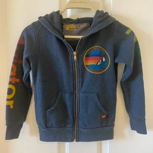 Aviator nation charcoal zip up kids
